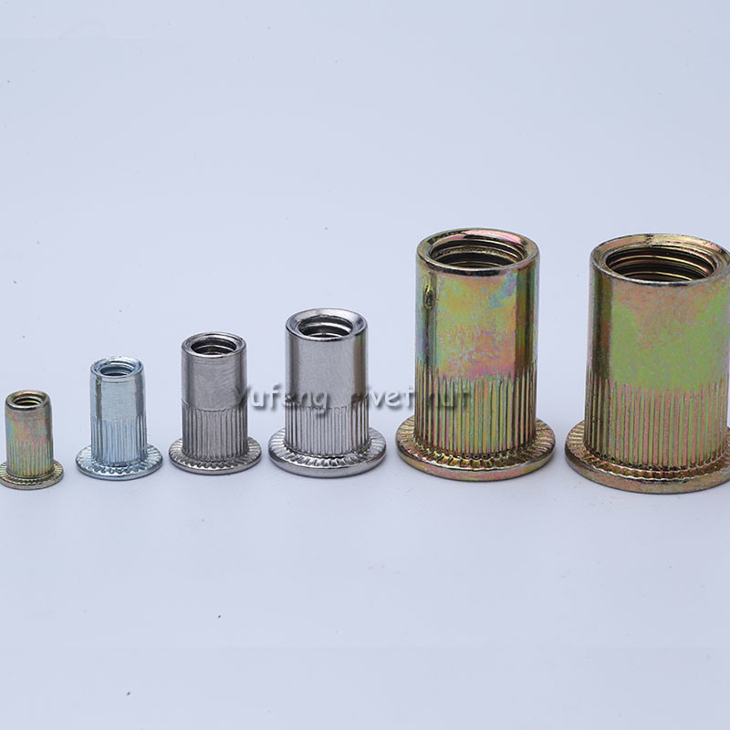 Carbon Steel /Stainless Steel Flat Head Knurled/Round Body Rivet Nut