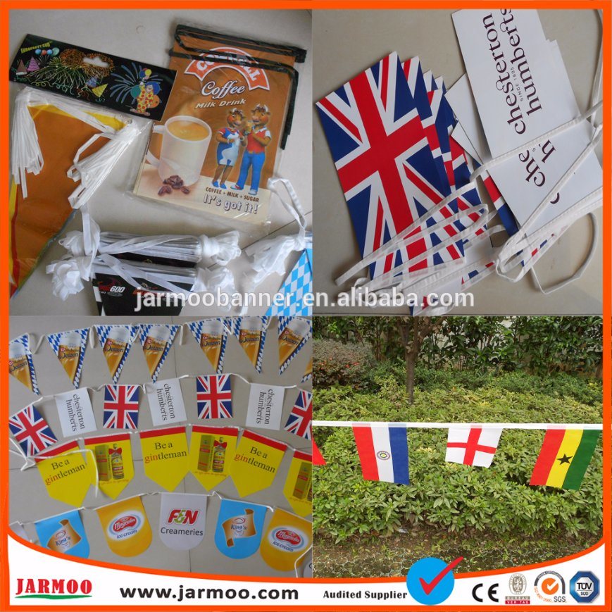 China Make Advertising Bunting String Custom Mini World Triangle Flags