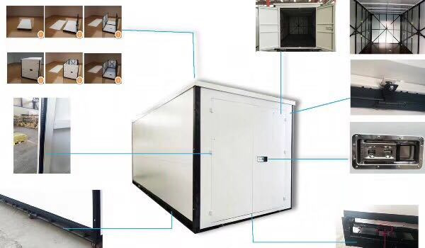 Low Cost Popular Portable Shipping Storage Metal Container with Wheel