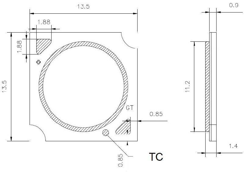 150lm/W 34-41V 360mA Sdcm 3 LED COB 12W