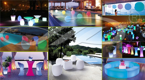 PE Plastic Modern LED Bar Chair with Color Changing