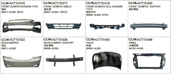 Auto Body Parts and Accessories for Hyundai Solaris