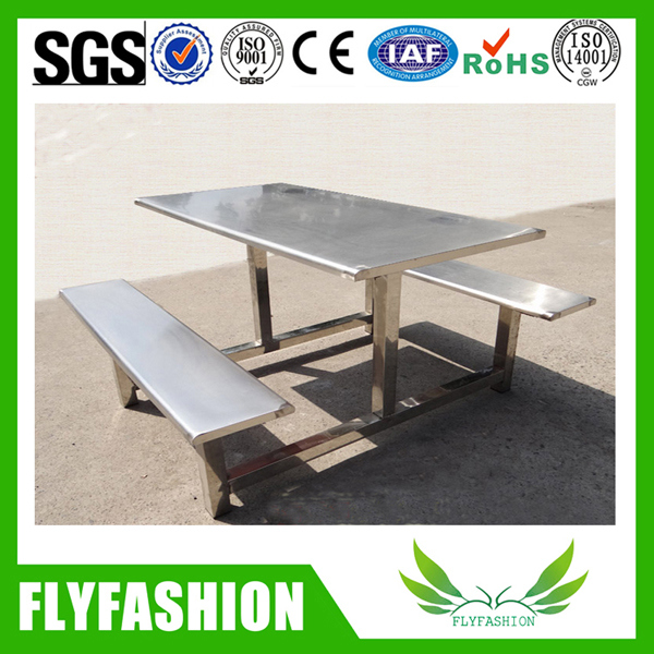 Canteen Stainless Steel Fast Food Dining Table for 8 Person