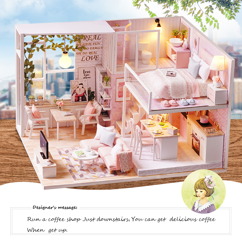 Cuteroom DIY Doll House Gift Miniature Children Toy L-022