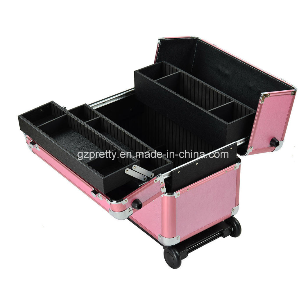 Professional Aluminum Trolley Beauty Case