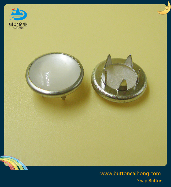 4 Parts Metal Pearl Prong Snap Buttons for Kid's Wear