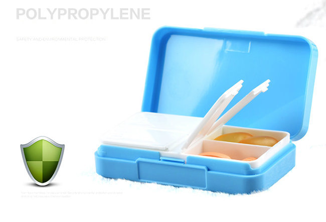 4 Compartments Plastic Portable Mini Size Pill Organizer Holder Box