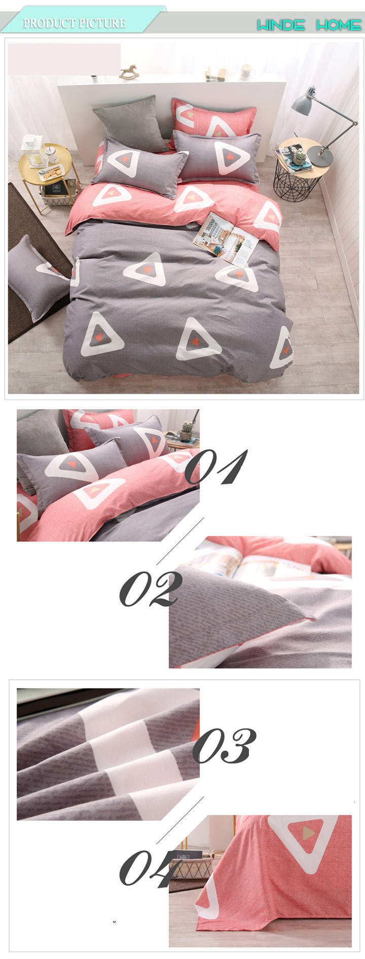 Modern Home Textile Cute Simple Microfiber Bedspreads Polyester Bedding