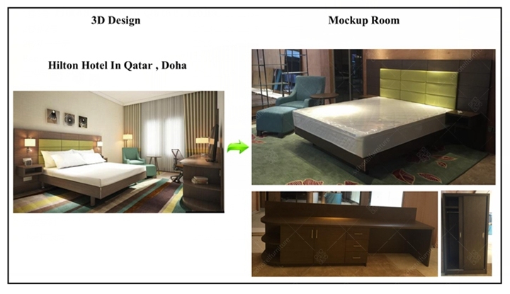 Quality Design 5 Star Resort Rattan Hotel Bedroom Furniture