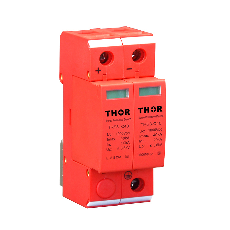 PV DC Surge Arrester 40ka Lightning Surge Protection 1000V DC SPD