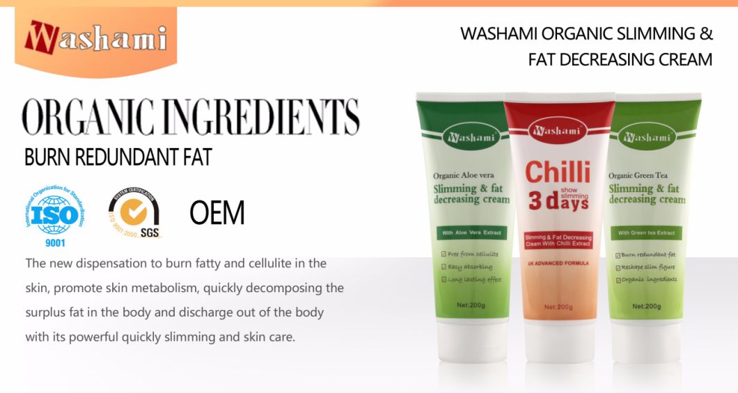 Washami 3 Days Body Slimming Cream with Geen Tea, Chilli, Aloe Vera