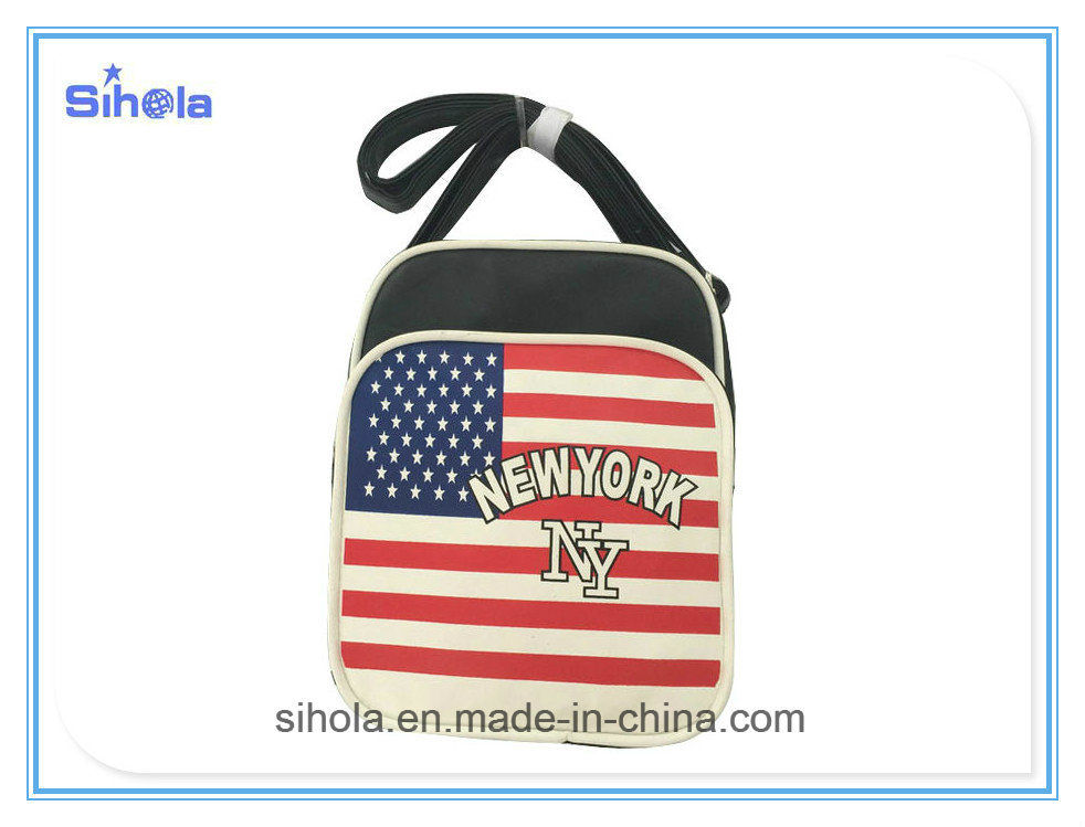 PU Leather Soft USA Flag Design Leisure Bag