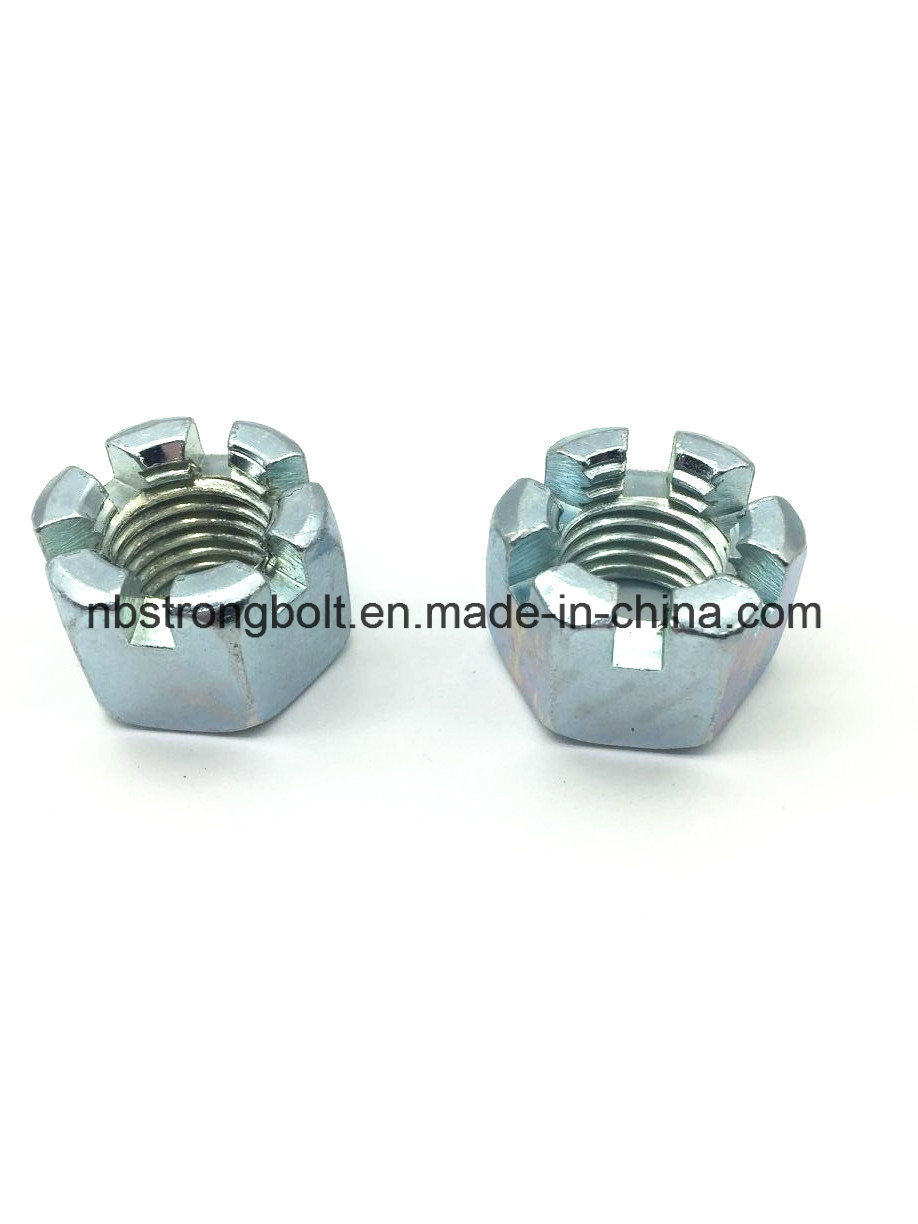 Hex Slotted Nuts DIN935 with Zp