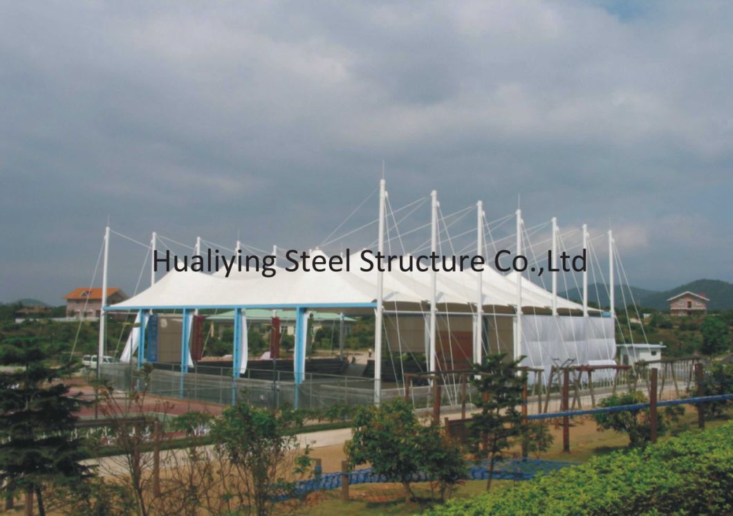 Architectural Membrane Structure Shool Stadium PVDF PTFE Material Awning