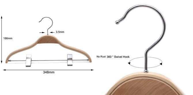 Achino Wooden Apparel Hanger for Men and Women Clothes