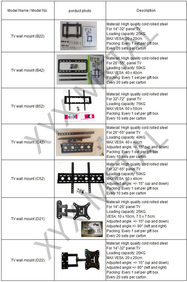 LED LCD Flat Screen Panel TV Bracket Rack Wall Mount