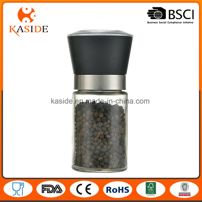 Glass Spice Jar Manual Operate Salt & Pepper Mill