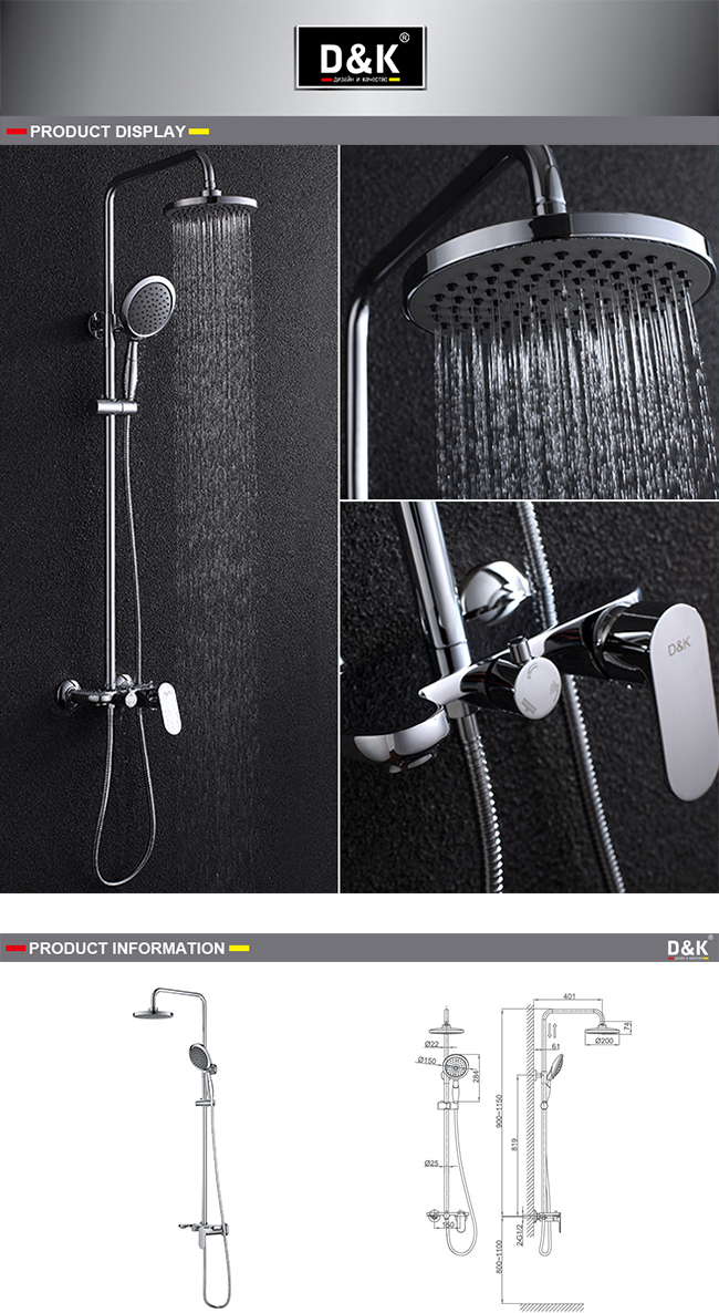 Modern Design Good Quality Brass Chrome Plated Single Handle Shower Set Faucet