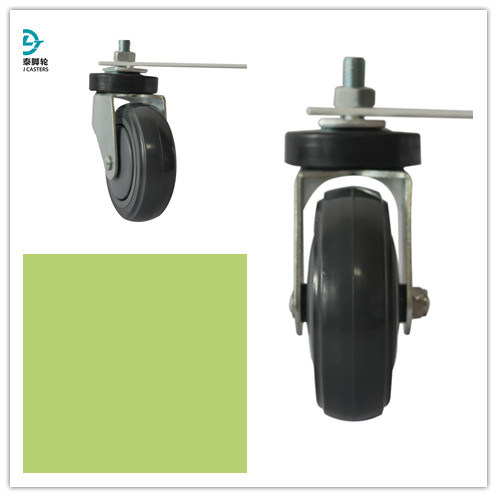 4 Inch PU Shopping Trolley Fixed Caster