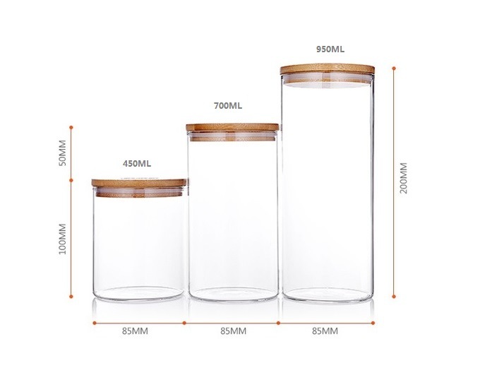 Glass Jar, Food Jar, Kitchenware Storage Can with Hermetic Seal