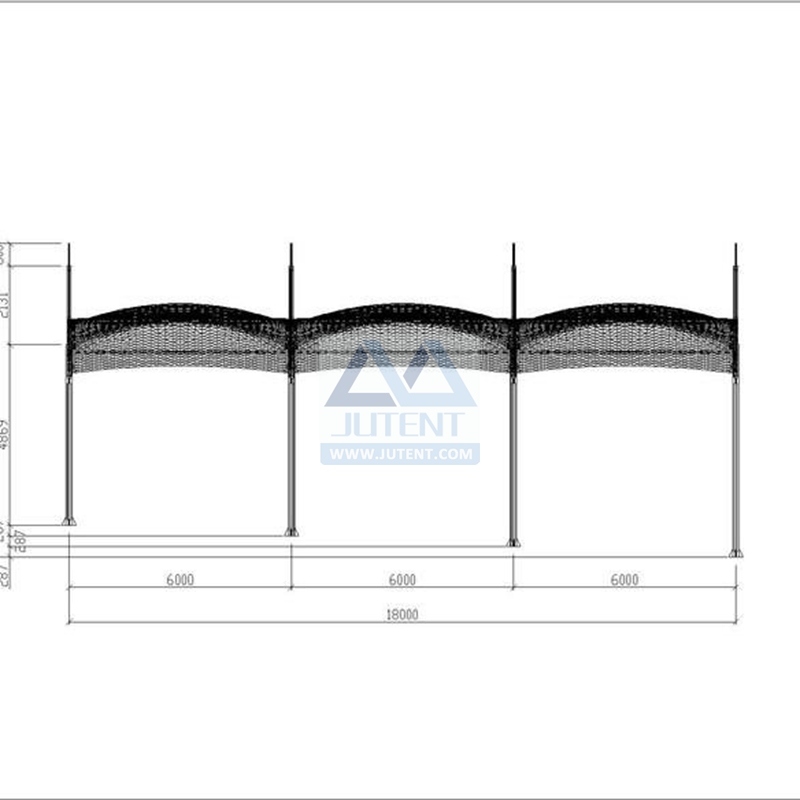 7 Shape Outdoor PVDF Car Canopy Membrane Structure Tent