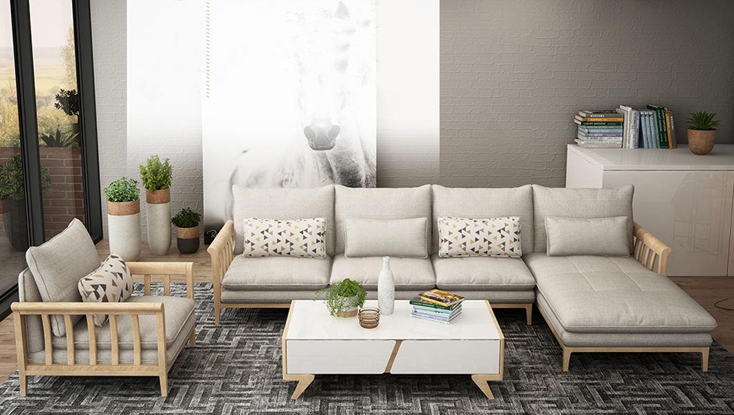 Good Design Popular Nordic Fabric Sofa
