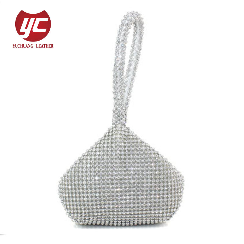 Elegant Design Fashion Ladies Party Bag Full Diamond Wristlet Evening Bag