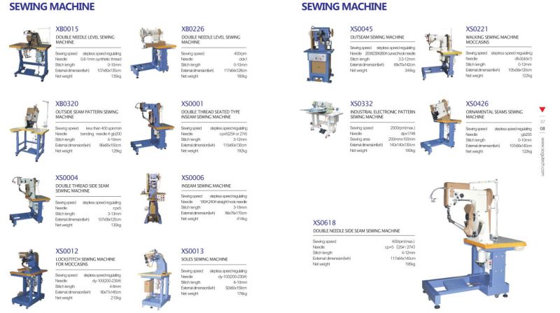 Ornamental Double Needle Industrial Leather Shoe Upper Sewing Machine; Safety Shoe Machine
