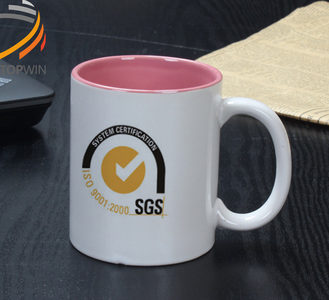 Promotion Advertising Customized White Slim Ceramic Cup Mugs