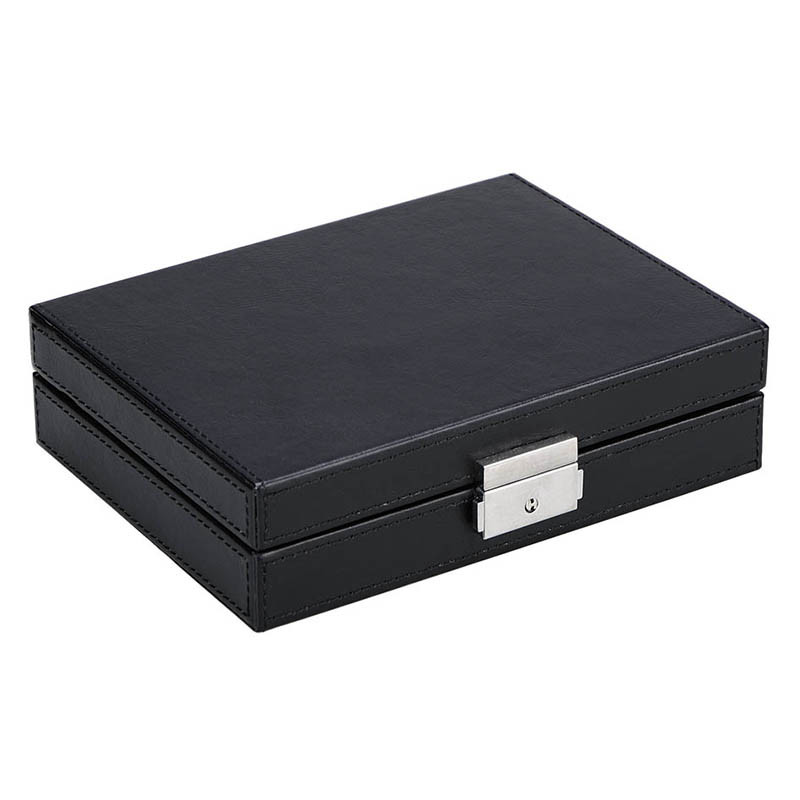 Luxury Hotel Black Leather Jewelry Box Personalized