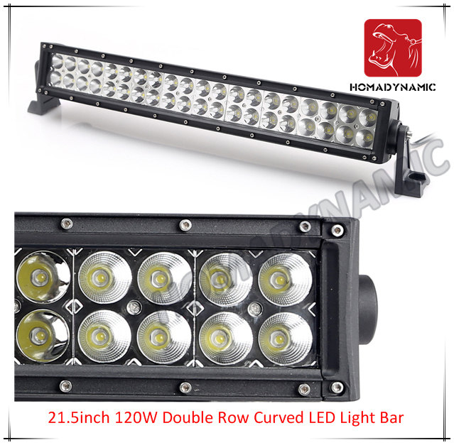LED Car Light of 21.5inch 120W Double Row Curved LED Light Bar Waterproof for SUV Car LED off Road Light and LED Driving Light