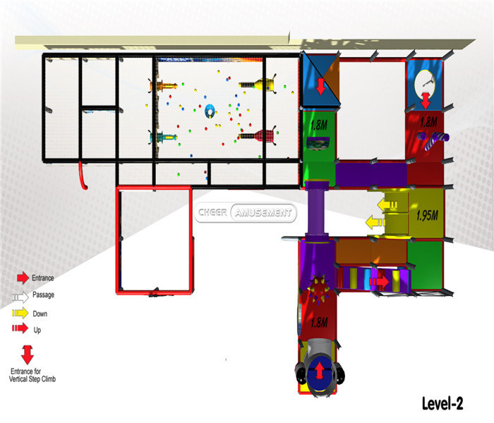 Cheer Amusement Space Themed Indoor Playground Fitness Equipment