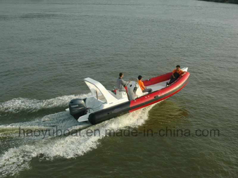 22.3feet 6.8m Inflatable Rib Boat, Rescure Boat, Fishing Boat, Rigid Hull Boat, PVC and Hypalon