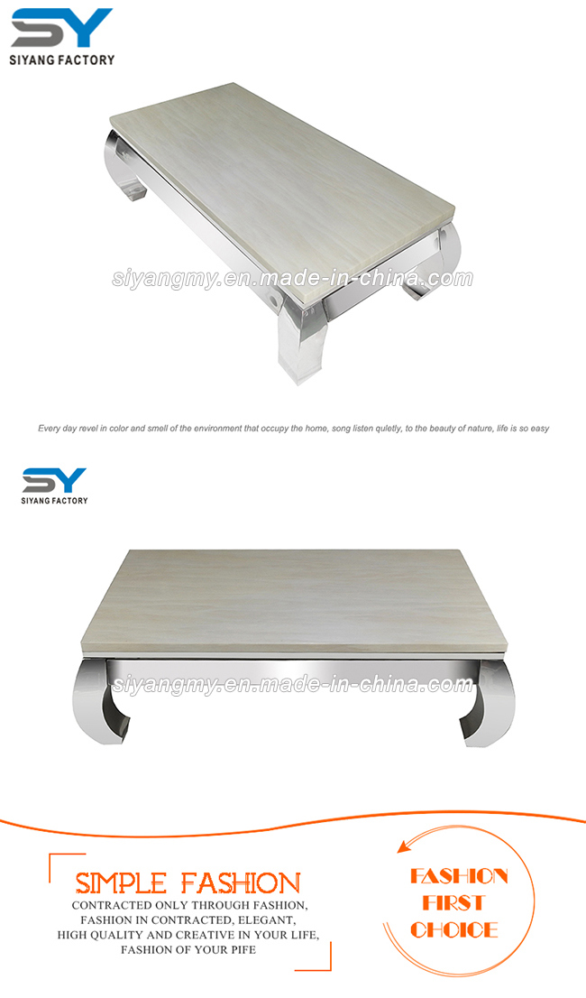 Hotel Modern Stainless Steel Square Coffee Table