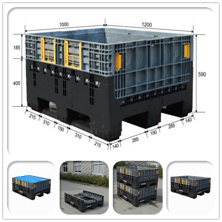 China Folding Plastic Pallet Container for Industry Storage