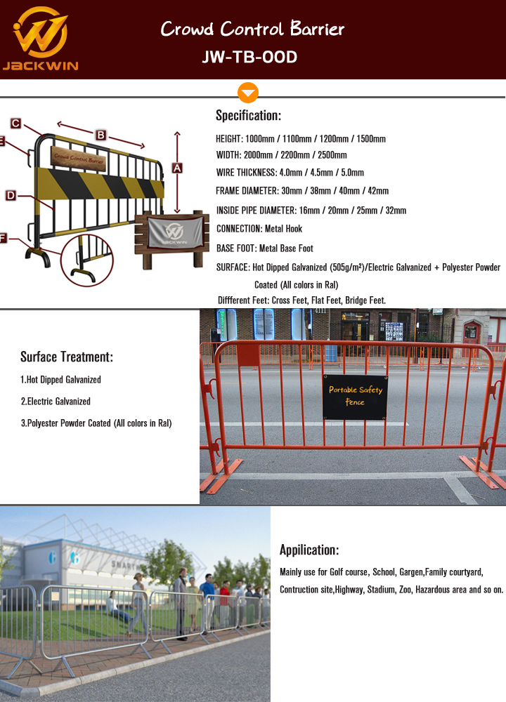 Galvanized or Powder Coated Temporary Crowd Control Mesh Fencing