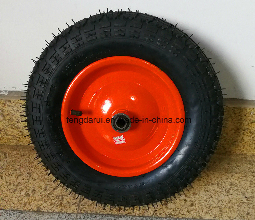 High Quality Nature Rubber Metal Rim Pneumatic Wheel (3.500-8)