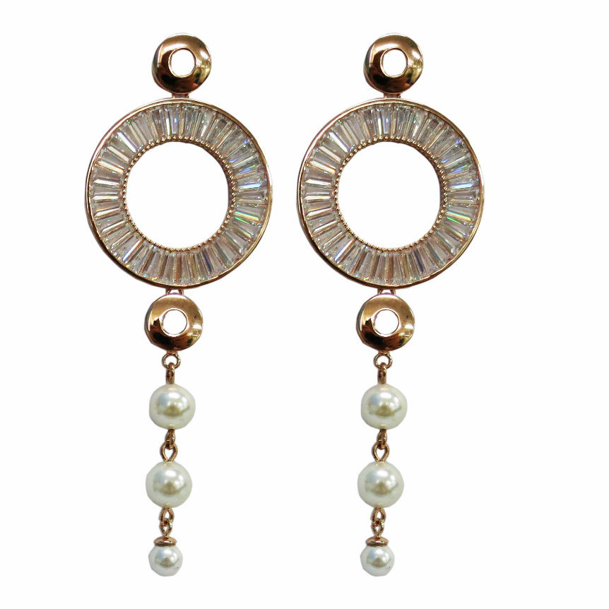 Jewelry Fashion Pearl Shell Dangle Silver Earring