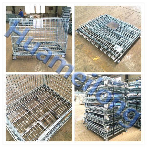 Heavy Duty Durable Wholesale Wire Mesh Crate for Warehouse Storage