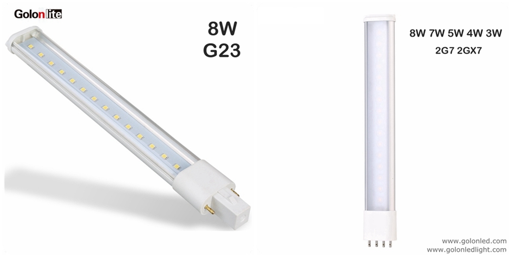 Low Price Ce 3 Years Warranty 234mm 230V 220V 2g7 G23 8W LED Pl Lamp Bulb