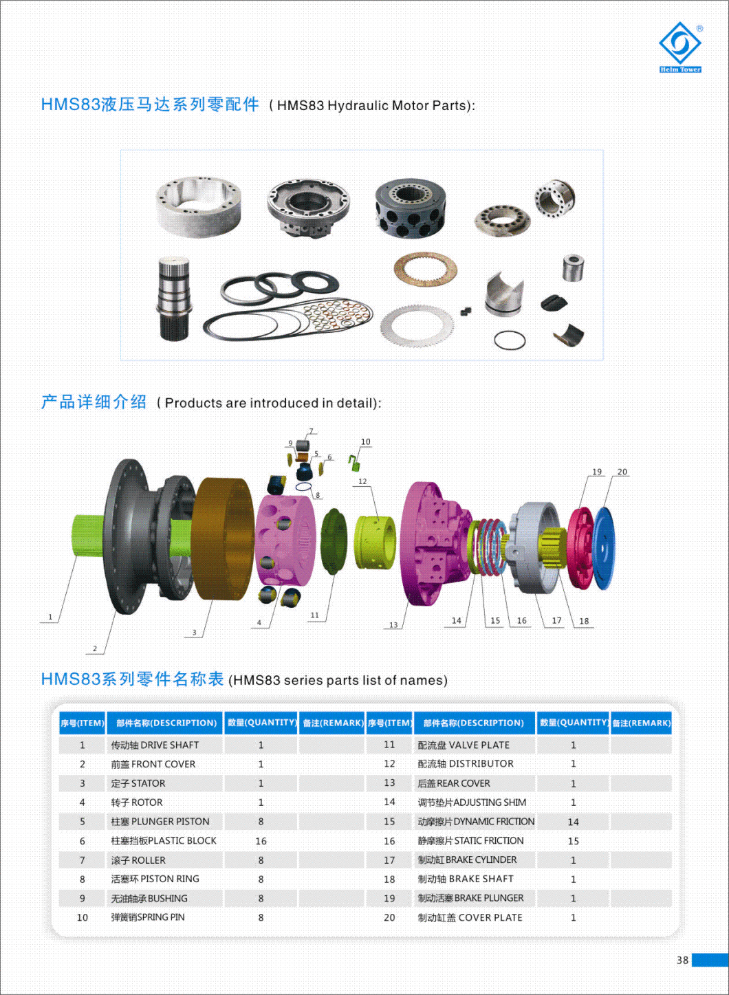 Poclain Ms83 Hydraulic Motor High Torque Low Speed for Shield Machine, Marine Crane, Oil Drilling, Heavy Duty Handling Car