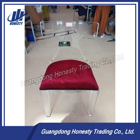 Yw-001 Top Sell Acrylic Transparent Banquet Chair with Cushion