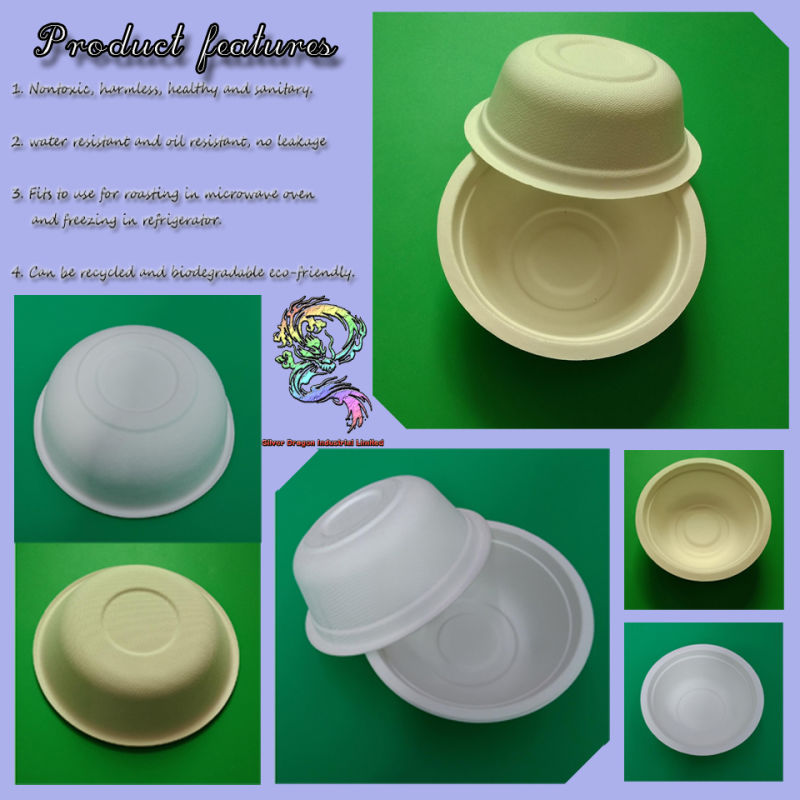 100% Biodegradable Sugarcane Bagasse Pulp Paper Bowl