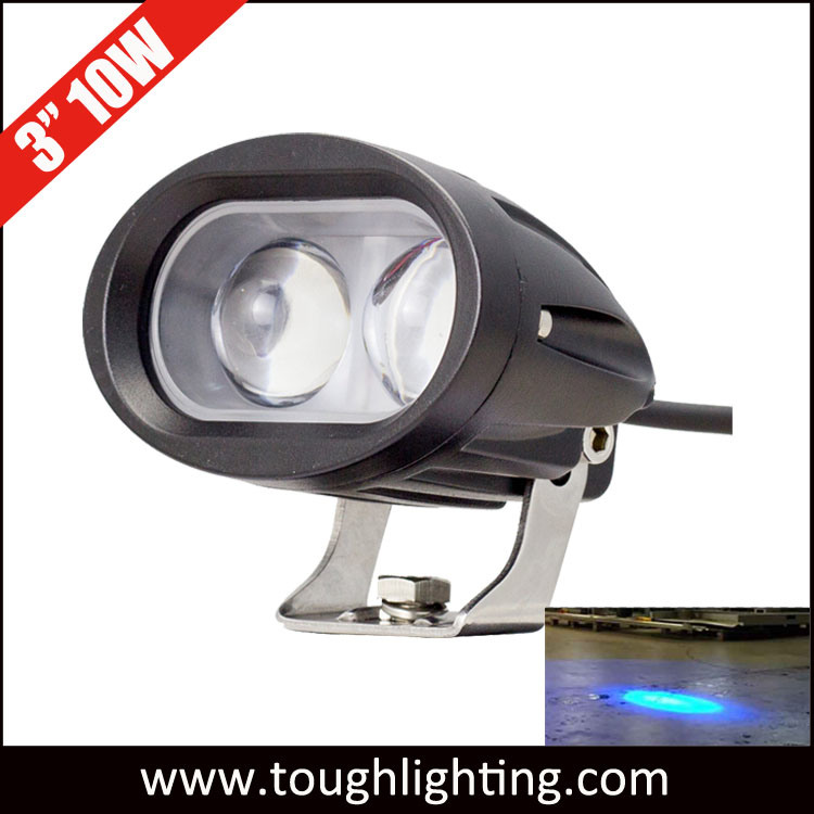 10-60V 3 Inch 10W 4D Lens LED Blue Spot Lights for Forklift Safety