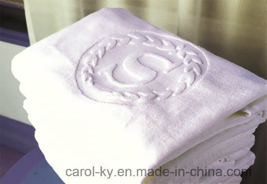 Hotel Custom Woven Embossed Jacquard Logo Hand Towel