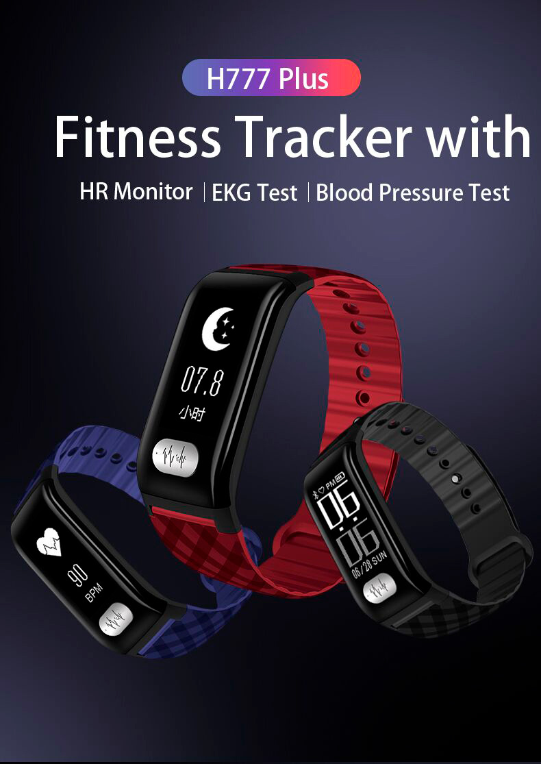 Fitness Tracker with Blood Pressure Heart Rate Monitor / EKG Monitor Helps Detect Cardiac Abnormalities Work as Activity Tracker Watch/ IP67 Waterproof
