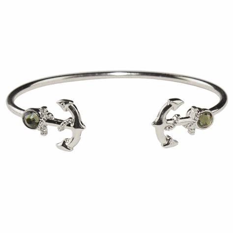 925 Silver & CZ Anchor Design Bangle bracelet Fashion Jewelry Jewellery