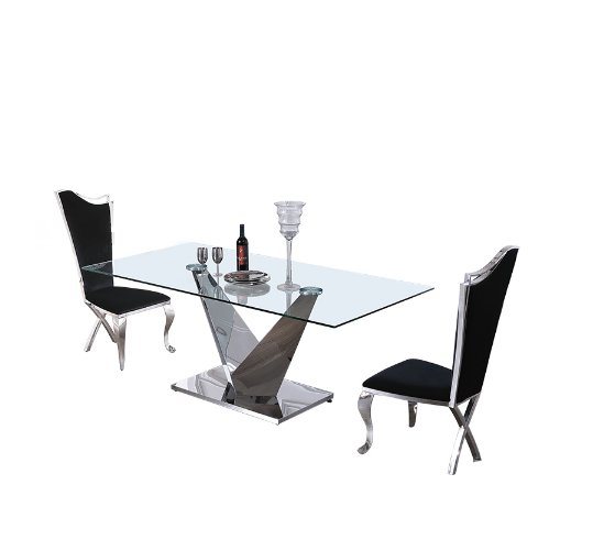 Modern Italian Design Glass Creative Stainless Steel Coffee Table