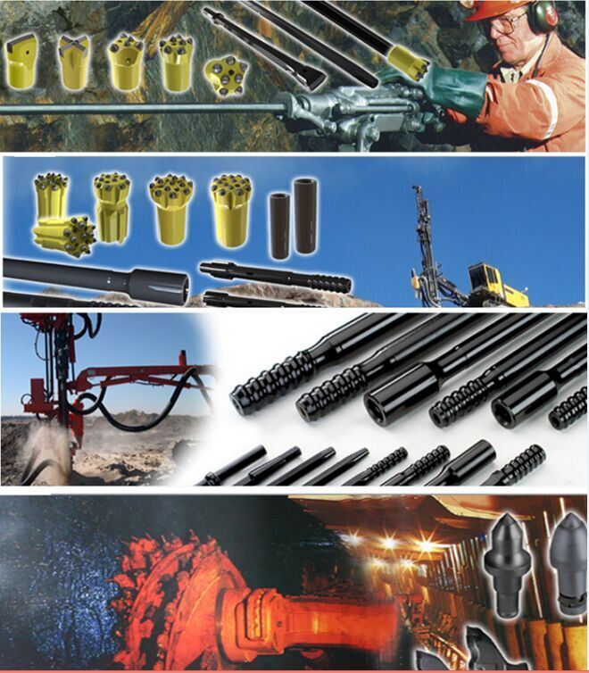 Rock Drilling Rod /Drill Pipe for Drilling Machine Tools R32 T38 T45 (1000mm--3660mm)