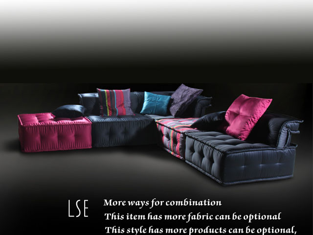 Modern Living Room Furniture Fabric Leather Sofa Set (LS-103)
